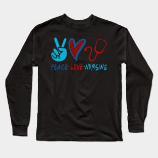 Coronavirus Pandemic Peace Love Nursing Long Sleeve T-Shirt